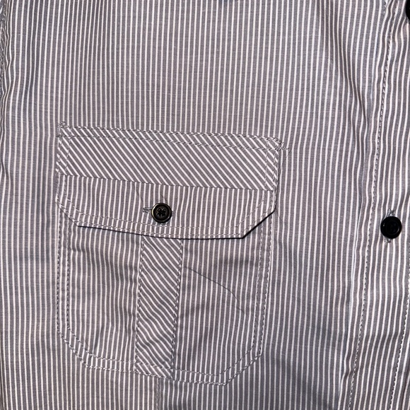 Eighty Eight Platinum 2XL Button Up Shirt Mens XXLarge Gray  Stripe Long Sleeve - Picture 3 of 5